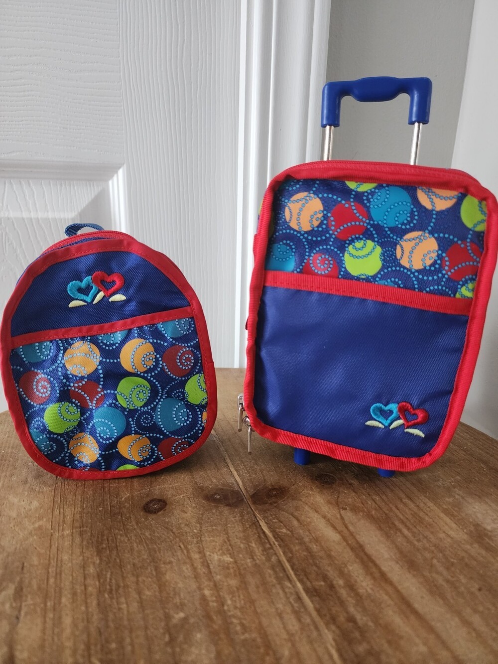 American Girl Doll Bitty Baby Travel Set Rolling Suitcase & Backpack Vintage